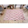 Alfombra Berber Beni Rosado Franjas Bereber Marroquí Shaggy 160x220 Cm