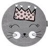 Alfombra Petit Cat Gato Circulo Gris Circulo 120 Cm