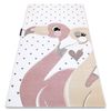 Alfombra Petit Flamingos Flamencos Corazones Crema 180x270 Cm