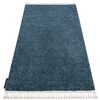 Alfombra Berber 9000 Azul Franjas Bereber Marroquí Shaggy 120x170 Cm