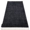 Alfombra Berber 9000 Gris Franjas Bereber Marroquí Shaggy 180x270 Cm