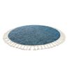 Alfombra Berber 9000 Circulo Azul Franjas Bereber Marroquí Shaggy Circulo 120 Cm