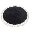 Alfombra Berber 9000 Circulo Gris Franjas Bereber Marroquí Shaggy Circulo 120 Cm