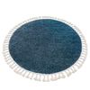 Alfombra Berber 9000 Circulo Azul Franjas Bereber Marroquí Shaggy Circulo 160 Cm