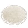 Alfombra Berber 9000 Circulo Crema Franjas Bereber Marroquí Shaggy Circulo 160 Cm