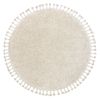 Alfombra Berber 9000 Circulo Crema Franjas Bereber Marroquí Shaggy Circulo 160 Cm