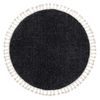 Alfombra Berber 9000 Circulo Gris Franjas Bereber Marroquí Shaggy Circulo 160 Cm