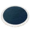 Alfombra Berber 9000 Circulo Azul Oscuro Franjas Bereber Marroquí Sha Circulo 160 Cm