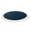 Alfombra Berber 9000 Circulo Azul Oscuro Franjas Bereber Marroquí Sha Circulo 160 Cm