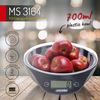 Báscula De Cocina Digital Con Bol, Balanza De Alimentos Alta Precisión, Peso Comida 5 Kg/ 11lb Negro  Mesko Ms3164