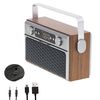 Radio Bluetooth, Retro, Fm, 2 Altavoces 8 W, Mp3, Puerto Usb, Tarjeta Sd, Inalámbrica, Portátil Marrón  Camry Cr1183