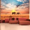 Papel Pintado 3d -  Elefantes Africanos En Sabana (400x309 Cm)