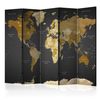 Biombo - Room Divider - World Map On Dark Background (225x172 Cm)