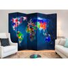 Biombo - Room Divider – Colorful Map (225x172 Cm)