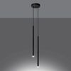 Lámpara De Techo Pastelo 2 Diseño Minimalista 2 Focos Negro 118x15x15 Cm