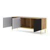 Mesa Tv Ravennab 150x42x58 Crema & Negro & Dorado