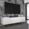 Mesa Tv Ravennac 200x42x58 Blanco & Dorado