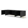 Mesa Tv Ravennac 200x42x58 Negro & Dorado