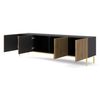 Mesa Tv Ravennaf 200x42x58 Negro & Crema & Dorado