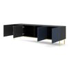 Mesa Tv Ravennaf 200x42x58 Negro & Azul Real & Dorado