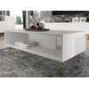 Mesa De Centro Ravennab 90x60x45 Blanco & Crema