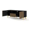 Mesa Tv Ravennap 2d1s 150x42x56 Negro & Crema & Dorado