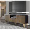 Mesa Tv Ravennap 2d1s 150x42x56 Negro & Crema & Dorado