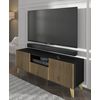 Mesa Tv Ravennap 2d1s 150x42x56 Negro & Crema & Dorado