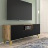 Mesa Tv Ravenna Pb Rtv150 2d1s 150x42x56 Crema & Negro & Dorado