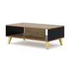 Mesa De Centro Ravenna Pb 90x60x43 Crema & Negro & Dorado