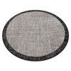 Alfombra De Cuerda Sisal Floorlux Circulo 20401 Marco Plateado/negro Circulo 120 Cm