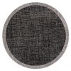 Alfombra De Cuerda Sisal Floorlux Circulo 20401 Marco Negro/plateado Circulo 160 Cm