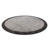 Alfombra De Cuerda Sisal Floorlux Circulo 20401 Marco Plateado/negro Circulo 160 Cm