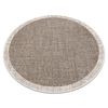 Alfombra De Cuerda Sisal Floorlux Circulo 20401 Marco Gris Pardo / Cha Circulo 160 Cm