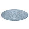 Alfombra De Cuerda Sisal Loft 21193 Circulo Boho Marfil/plateado/azul Circulo 160 Cm