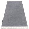 Alfombra Berber 9000 Gris Claro Franjas Bereber Marroquí Shaggy 140x190 Cm