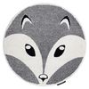 Alfombra Infantil Moderna Joy Circulo Fox, Zorro Para Niños - Estruct Circulo 120 Cm