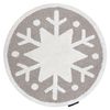 Alfombra Infantil Moderna Joy Circulo Snowflake, Copo De Nieve Para Ni Circulo 140 Cm