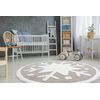 Alfombra Infantil Moderna Joy Circulo Snowflake, Copo De Nieve Para Ni Circulo 140 Cm