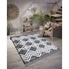 Alfombra Maroc P642 Diamantes, Zigzag Gris / Blanco Franjas Bereber Ma 180x270 Cm