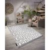 Alfombra Maroc P655 Laberinto, Griego Gris / Blanco Franjas Bereber Ma 180x270 Cm