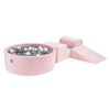 Meowbaby Parque Infantil De Espuma Con Piscina De Bolas Rosa Claro : Gris/blanco 200 Bolas