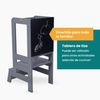 Torre De Aprendizaje / Taburete Con Tablero De Gris Oscuro Meowbaby