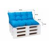 Set Cojines Para Palets, Asiento 120x80 - Respaldo120x40 Azul