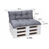 Set Cojines Para Palets, Asiento 120x80 - Respaldo120x40 Gris