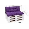 Set Cojines Para Palets, Asiento 120x80 - Respaldo120x40 Morado