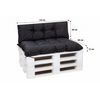 Set Cojines Para Palets, Asiento 120x80 - Respaldo120x40 Negro