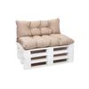 Set Cojines Para Palets, Asiento 120x80 - Respaldo120x40 Beige