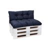 Set Cojines Para Palets, Asiento 120x80 - Respaldo120x40 Azul