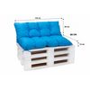 Set Cojines Para Palets, Asiento 120x60 - Respaldo120x40 Azul